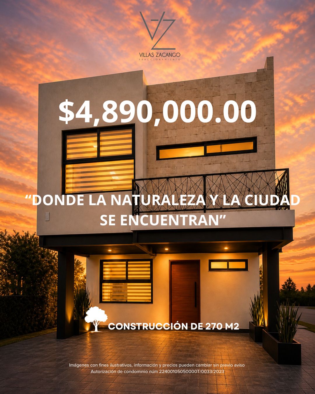 Casa de 270 m² en Villas Zacango. Desde $4,890,000 MXN, donde la naturaleza y la ciudad se encuentran